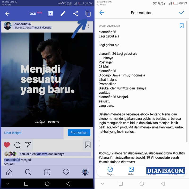 Cara Copy Paste Caption Instagram