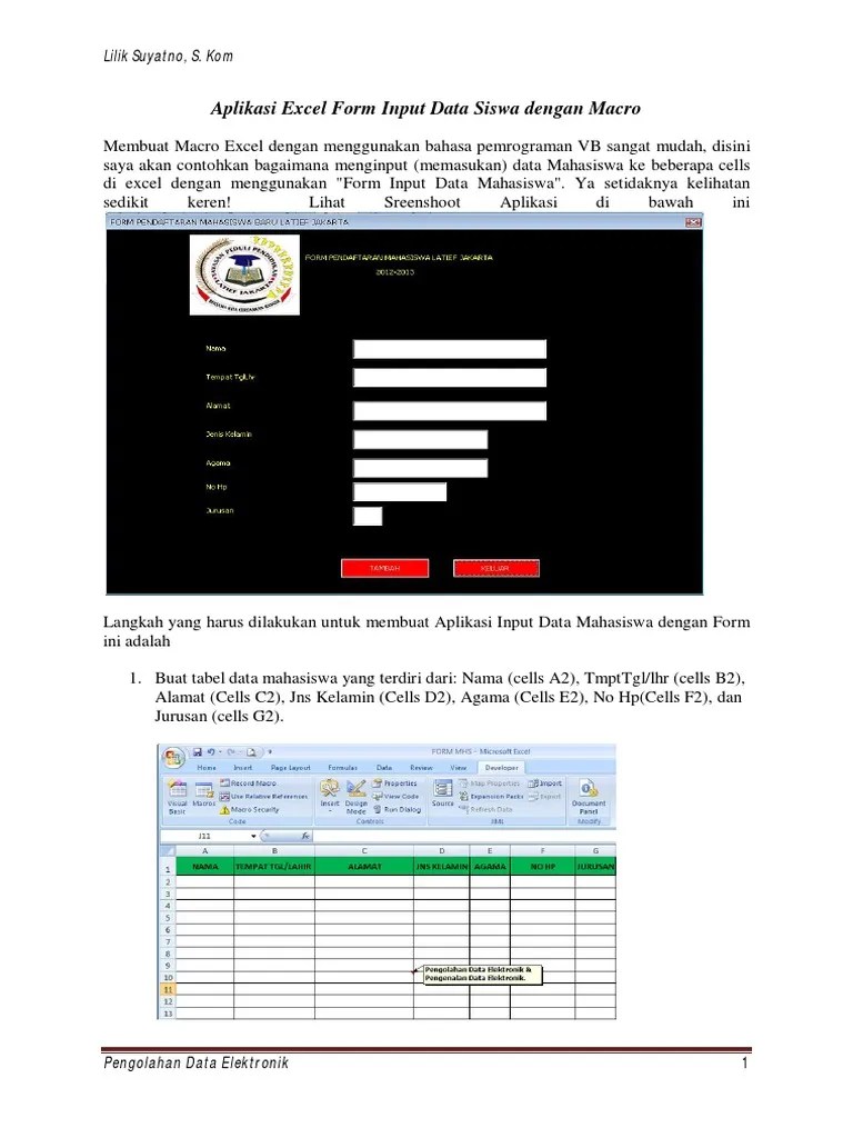 Cara Membuat Aplikasi Excel Untuk Database