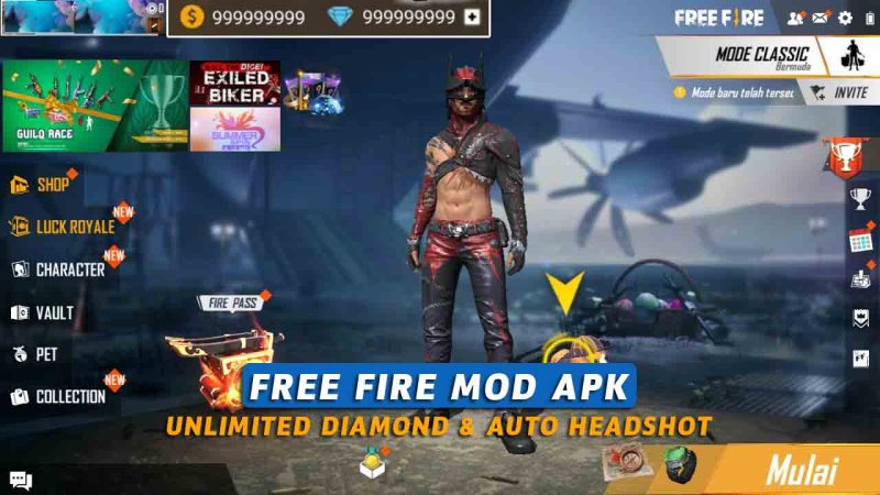 Download Free Fire Mod Apk Unlimited Diamond