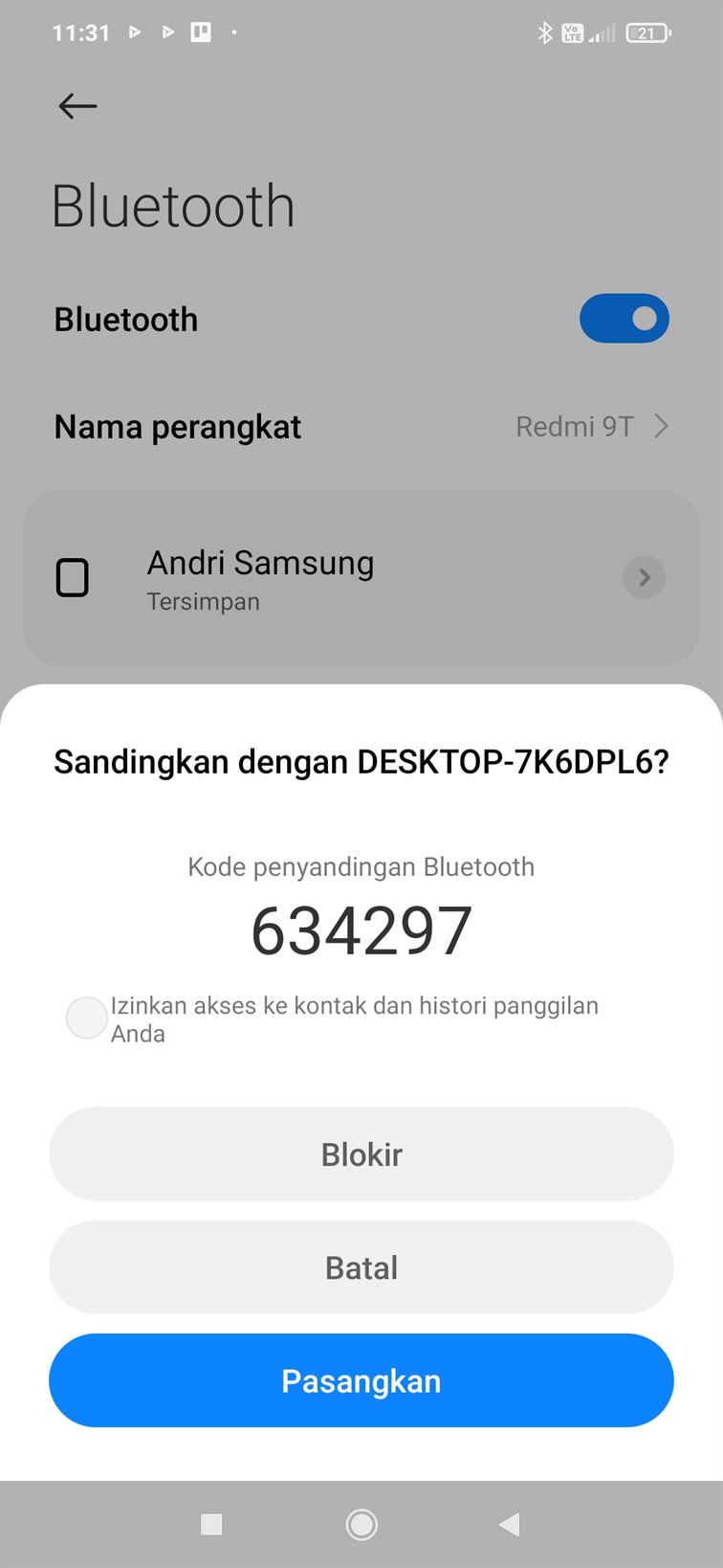 Cara Bagi Internet Pc Ke Android Dengan Bluetooth